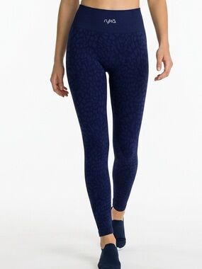 Ryka Women's‎ High-Waisted Leopard Print Leggings Blue Size M